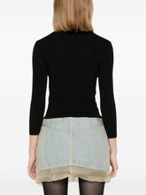 Balenciaga BB Monogram Open-Knit Cropped Wool Blend Jumper Black