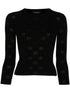 Balenciaga BB-pattern open-knit jumper Black