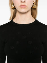 Balenciaga BB-pattern open-knit jumper Black