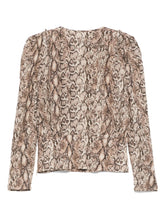 Isabel Marant Zarga Printed Silk Puff-Sleeve Blouse Beige