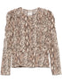 Isabel Marant Zarga Printed Silk Puff-Sleeve Blouse Beige