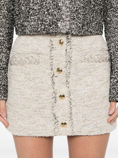 Isabel Marant Gleny Ecru Mini Skirt With Braid Detailing Beige