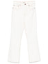 Tory Burch White Stretch Cotton Cropped Flare Jeans