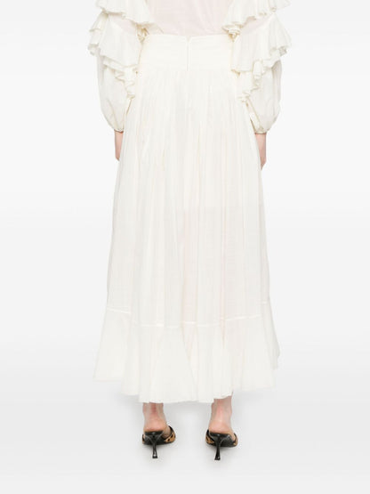 Zimmermann Ruffled cotton maxi skirt in white