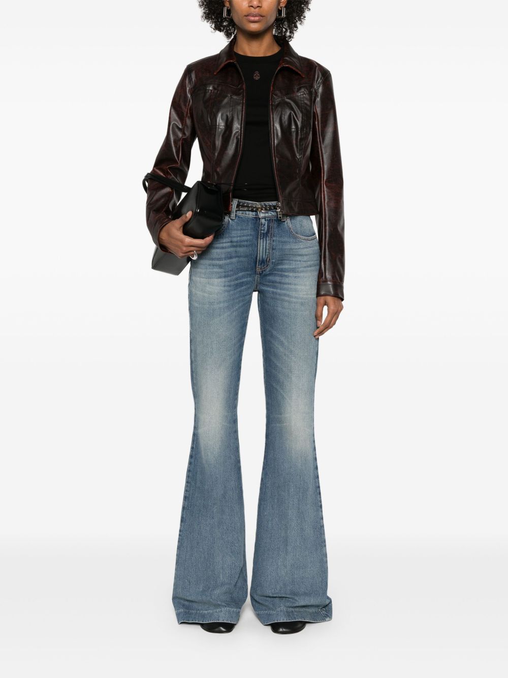 Alexander McQueen Cut &amp; Sew Skull-Embroidered Cotton T-shirt Black