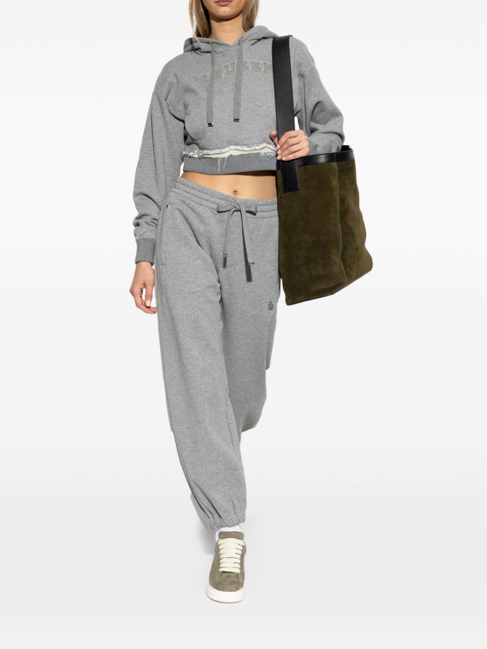 Alexander McQueen Embroidered Logo Sweatpants Grey