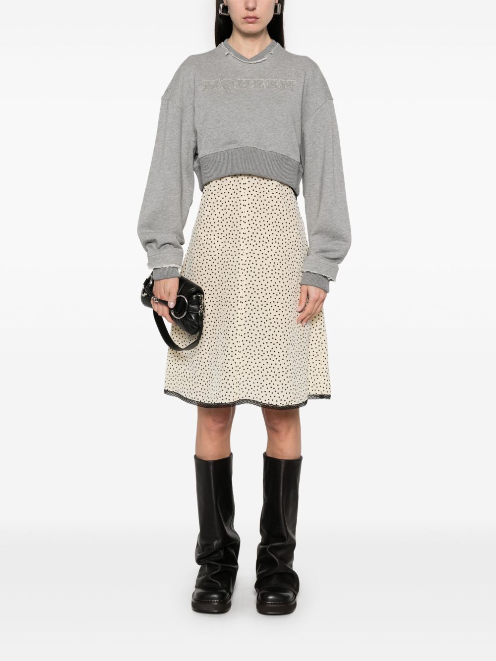 Alexander McQueen Cropped Sweatshirt Grey
