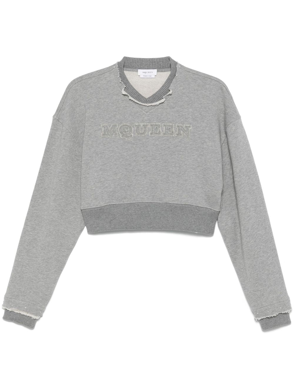 Alexander McQueen Cropped Sweatshirt Grey