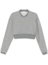 Alexander McQueen Cropped Sweatshirt Grey