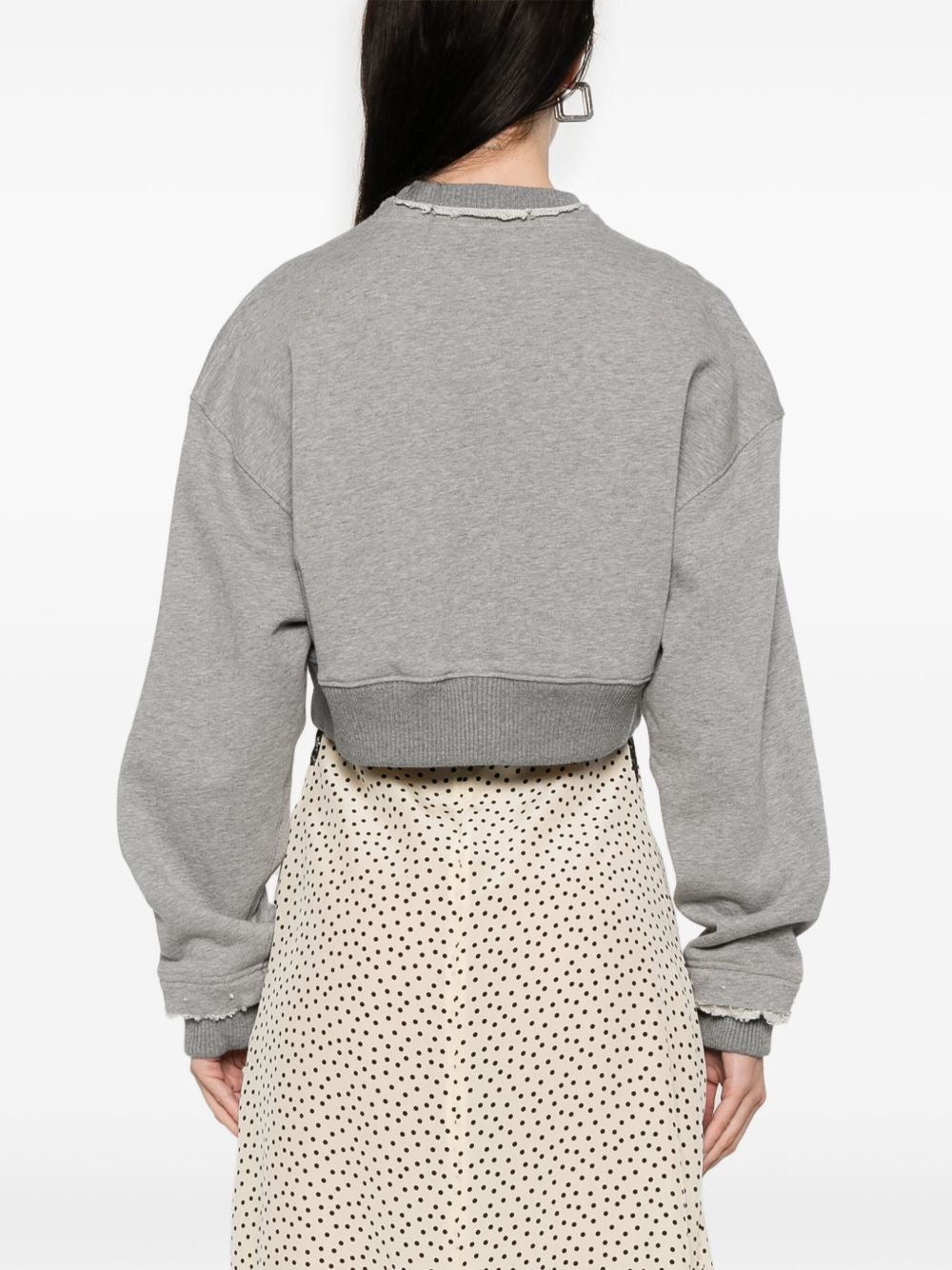 Alexander McQueen Cropped Sweatshirt Grey