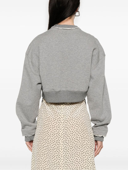 Alexander McQueen Cropped Sweatshirt Grey