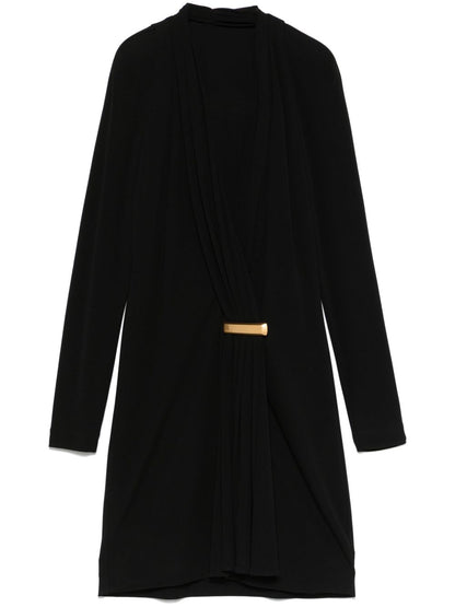 Tom Ford Short Draped V-Neck Mini Dress Black