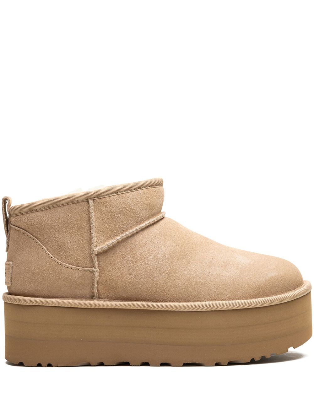 Ugg Australia Classic Ultra Mini Platform Suede Boots Beige