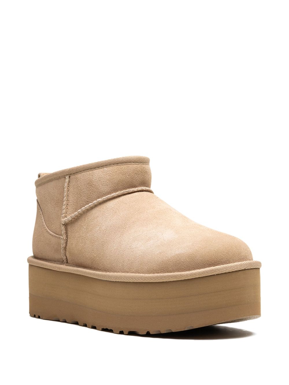Ugg Australia Classic Ultra Mini Platform Suede Boots Beige
