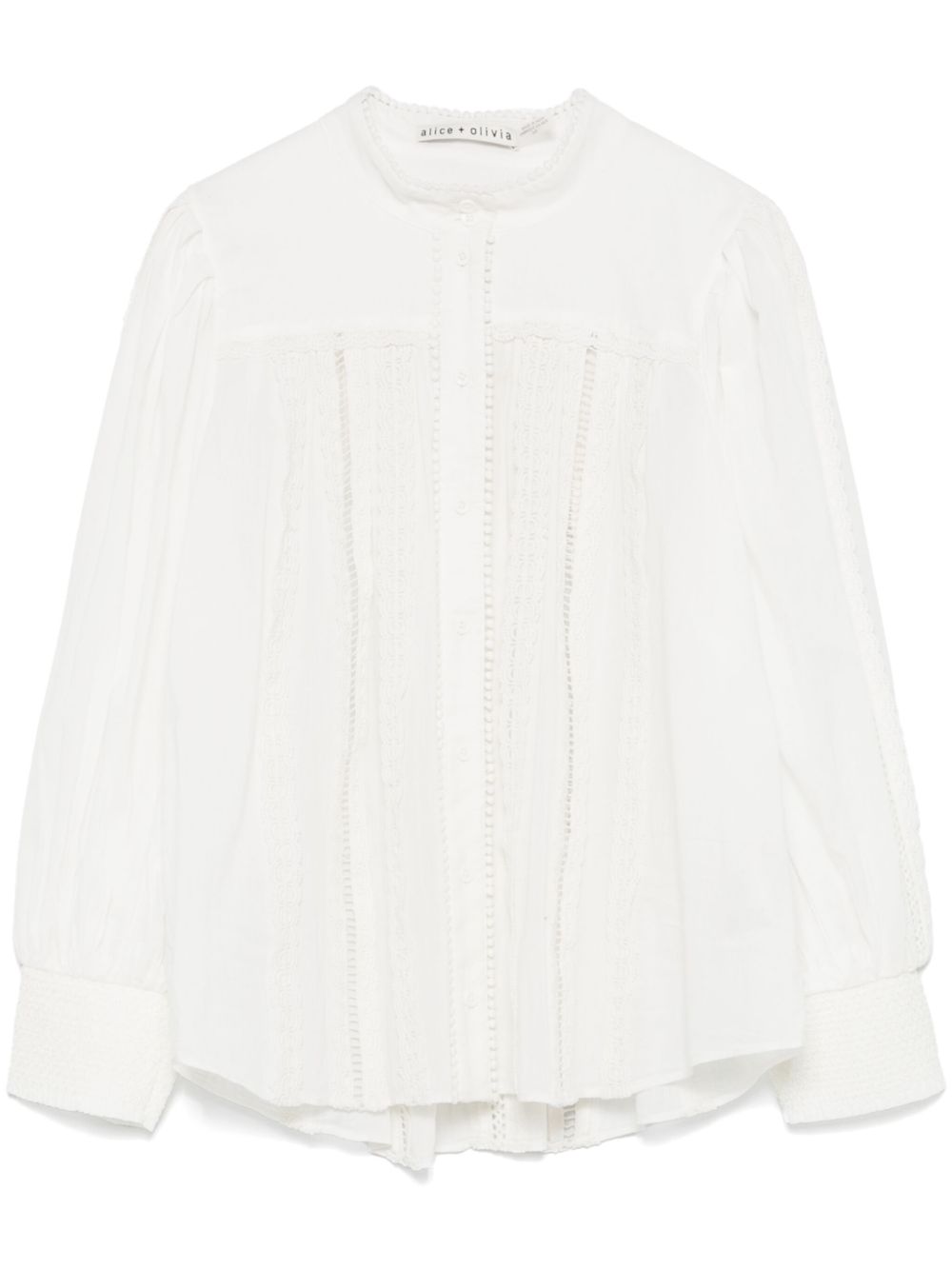 Alice + Olivia Cora Button Blouse White 