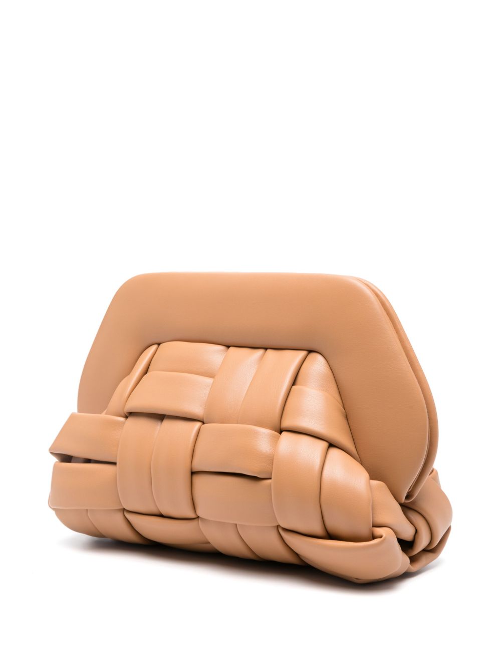 Themoiré Tia Weaved Vegan Clutch Bag Camel