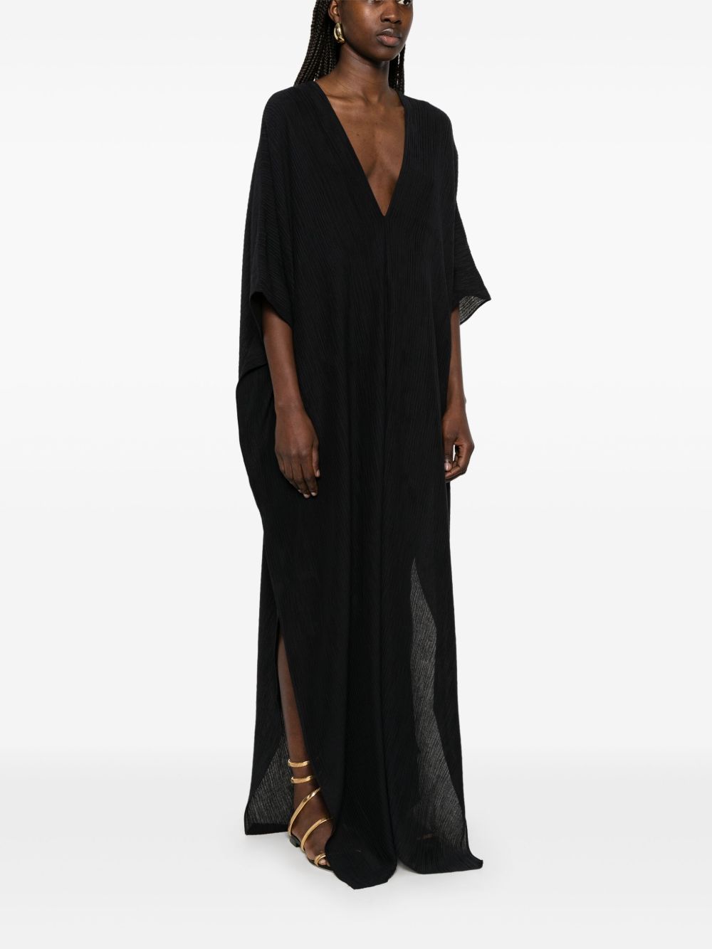 Taller Marmo Pre Rio Maggiore V-Back Kaftan Dress Black