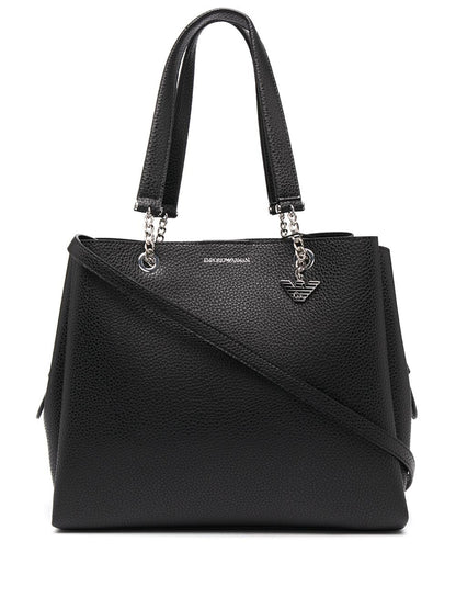 Emporio Armani Logo  Print Shoulder Bags in Black