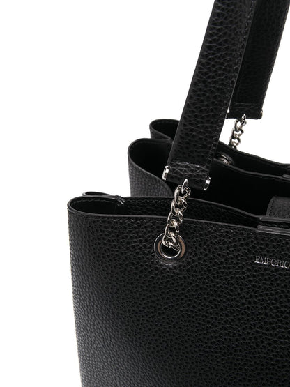 Emporio Armani Logo  Print Shoulder Bags in Black