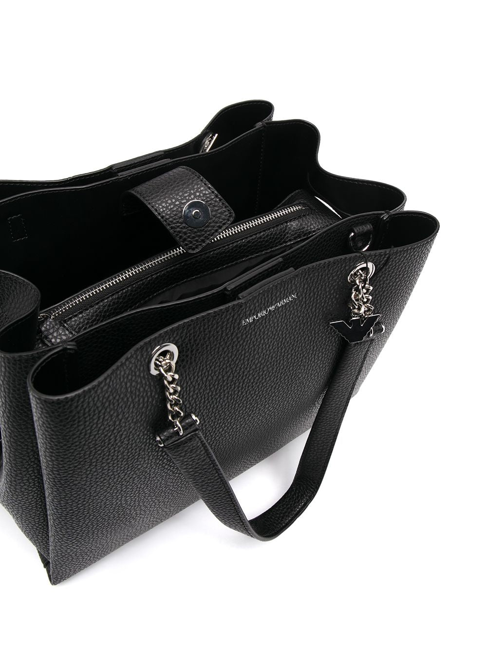 Emporio Armani Logo  Print Shoulder Bags in Black