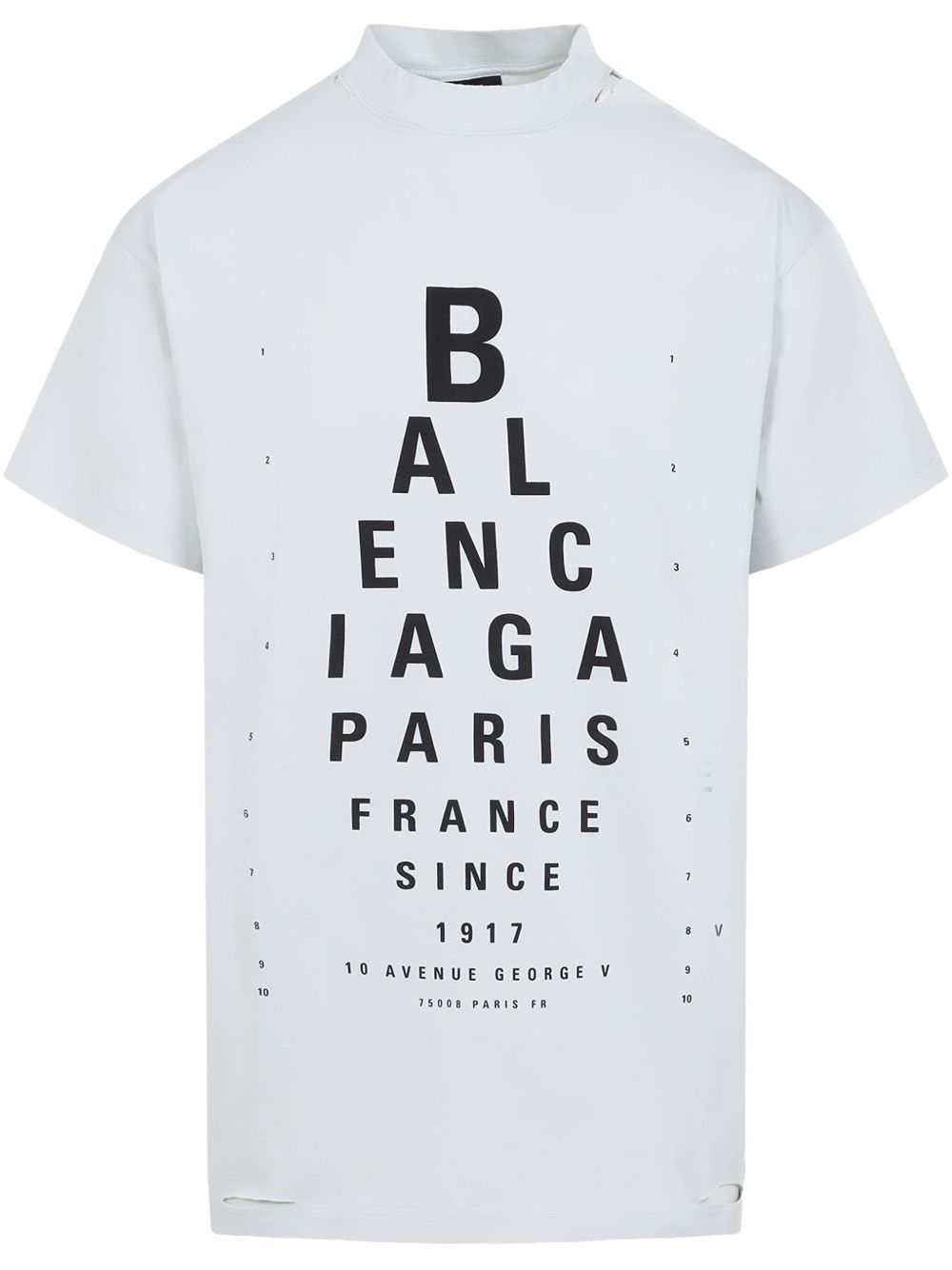 Balenciaga Oversized Mock Neck Cotton T-Shirt White White