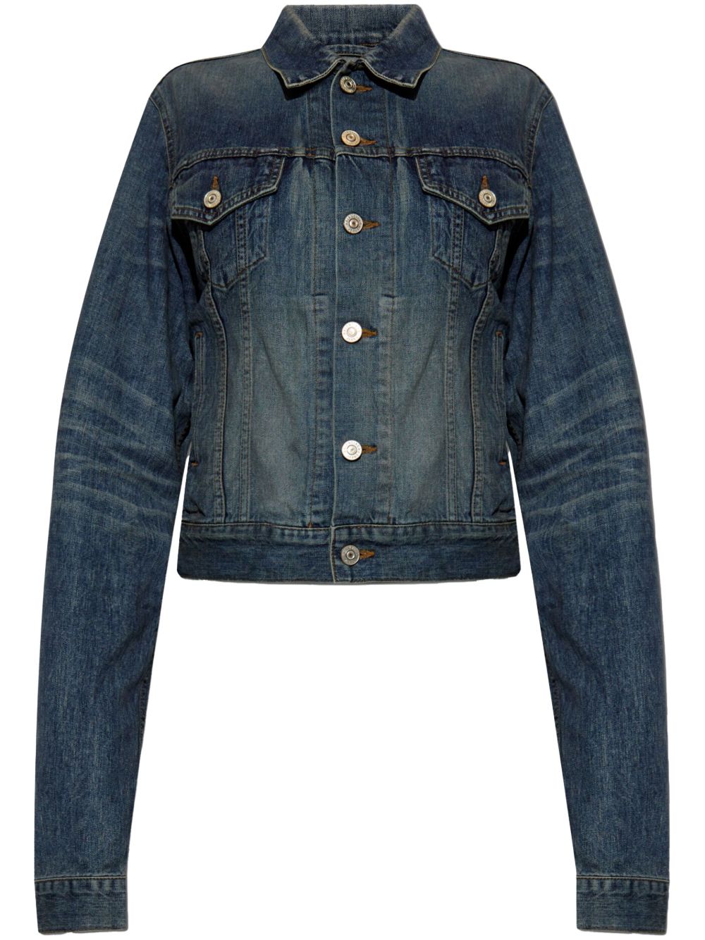Balenciaga Indigo Denim Fitted Jacket Blue