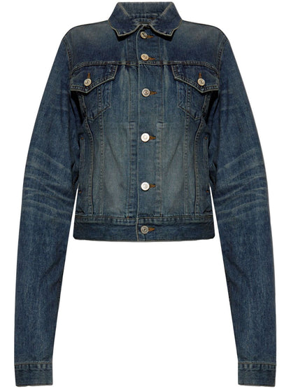 Balenciaga Indigo Denim Fitted Jacket Blue