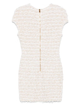 Balmain Short Tweed Mini Dress in White