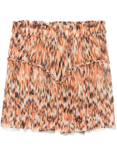 Isabel Marant Abstract Print Georgette Crepe Paperbag Mini Skirt Orange