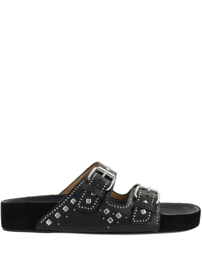 Isabel Marant Lennyo Studded Leather Sandals Black