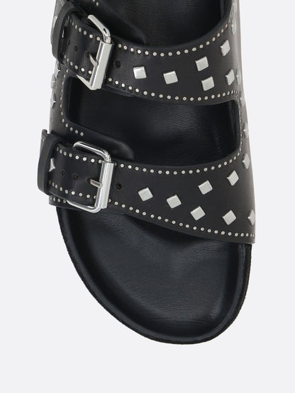 Isabel Marant Lennyo Studded Leather Sandals Black