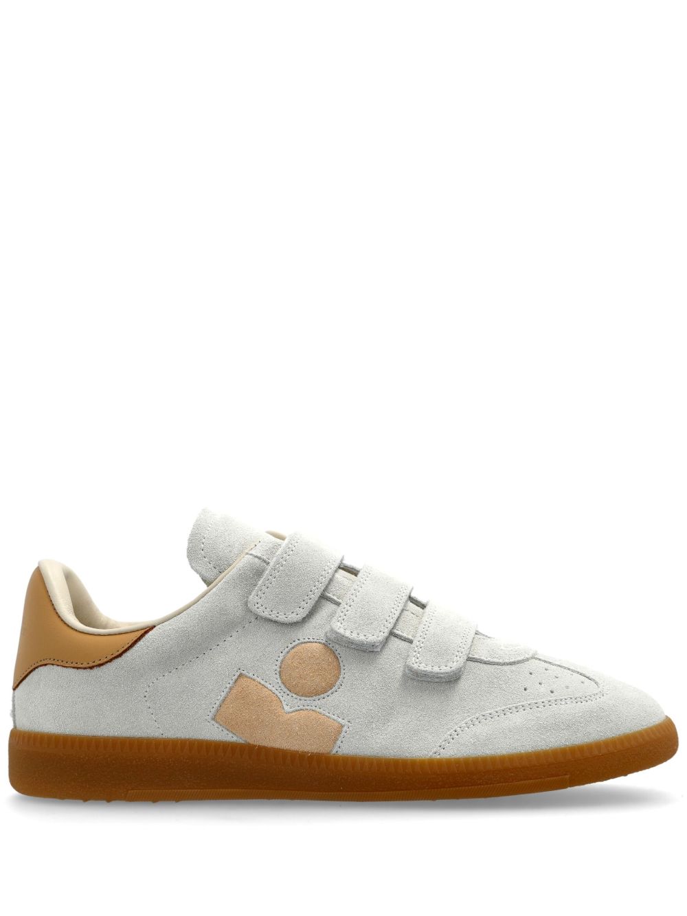 Isabel Marant Beth Touch-Strap Suede Sneakers White