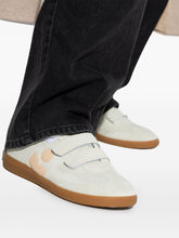 Isabel Marant Beth Touch-Strap Suede Sneakers White