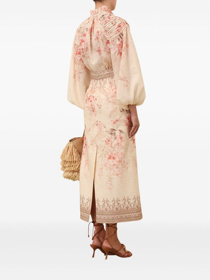 Zimmermann Floral Print Illuminate Blouse Beige