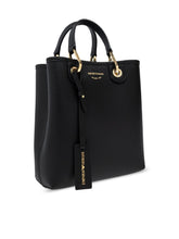 Emporio Armani Deer-Print MyEA Vertical Shopper Bag Black