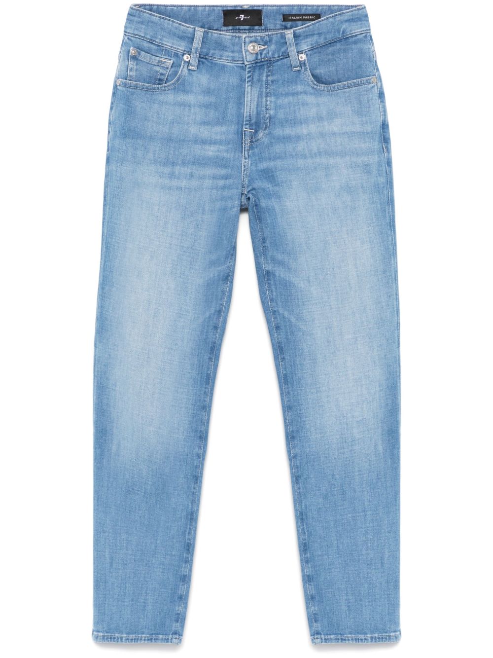 Seven Clear Blue Cropped Straight-Leg Jeans Clear Blue
