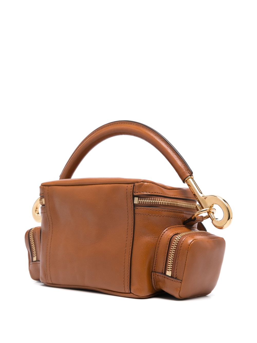 Chloé Small Leather Camera Tote Bag Brown