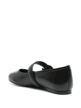 Coperni Flat Leather Ballet Flats with Logo Buckle Black