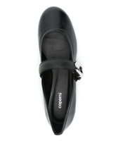 Coperni Flat Leather Ballet Flats with Logo Buckle Black