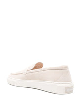 Woolrich Suede Slip-On Sneakers with Moc Stitching Beige