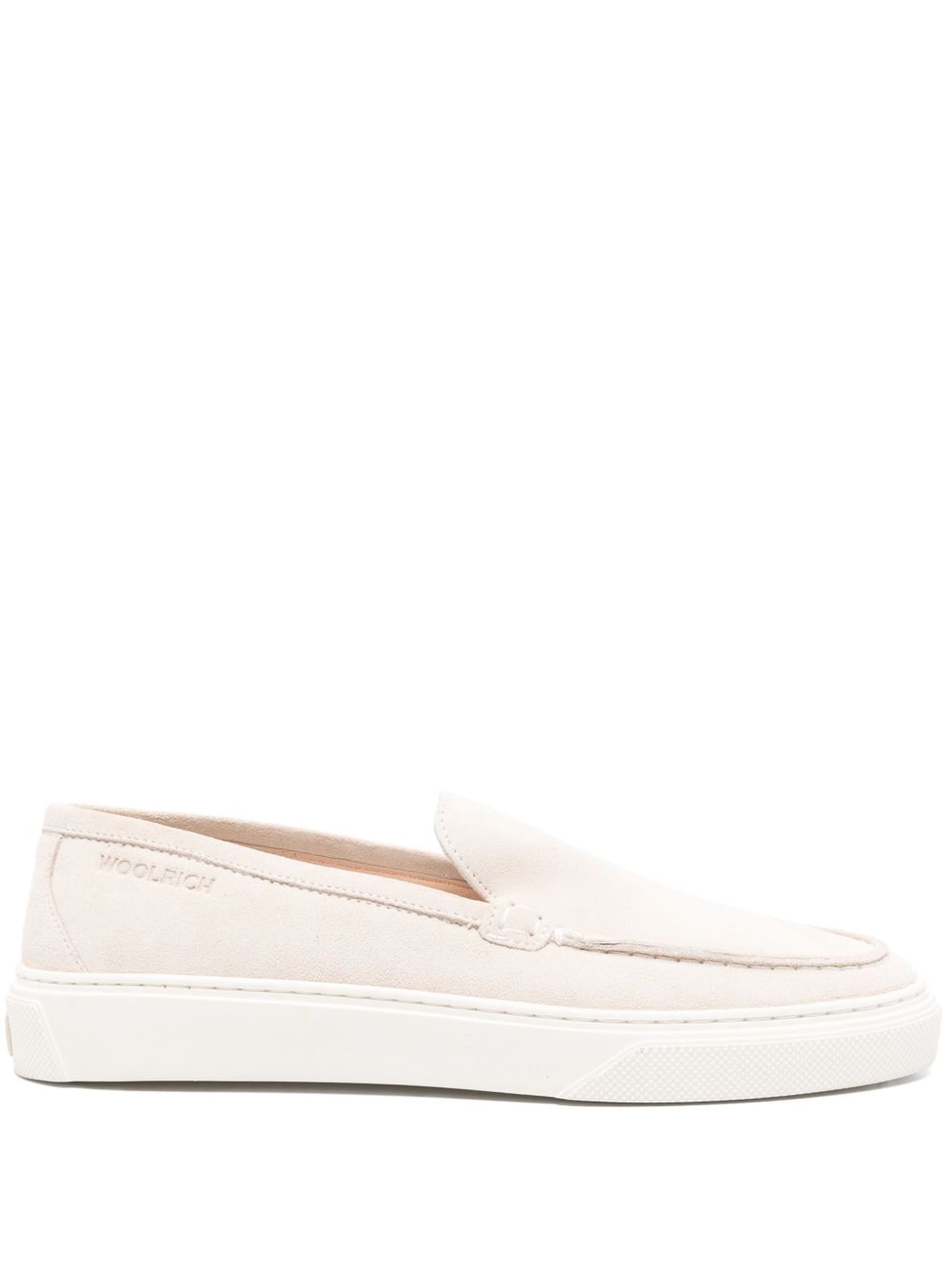 Woolrich Suede Slip-On Sneakers with Moc Stitching Beige