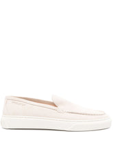 Woolrich Suede Slip-On Sneakers with Moc Stitching Beige