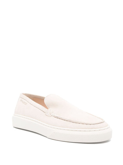 Woolrich Suede Slip-On Sneakers with Moc Stitching Beige