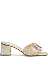 Valentino Garavani VLogo Signature Metallic Silver Slide Sandals 60mm Silver