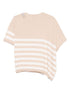 Semicouture Striped Crystal-Embellished Asymmetric Cotton Sweater Beige