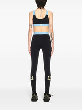 Off White Logo Colour-Block Scoop-Neck Bra Black