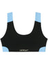 Off White Logo Colour-Block Scoop-Neck Bra Black