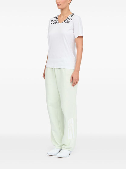 MM6 Maison Margiela V-Neck Printed Cotton T-Shirt White