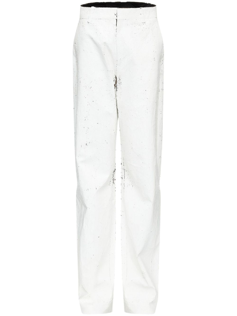 MM6 Maison Margiela High-Rise Waxed Trousers White