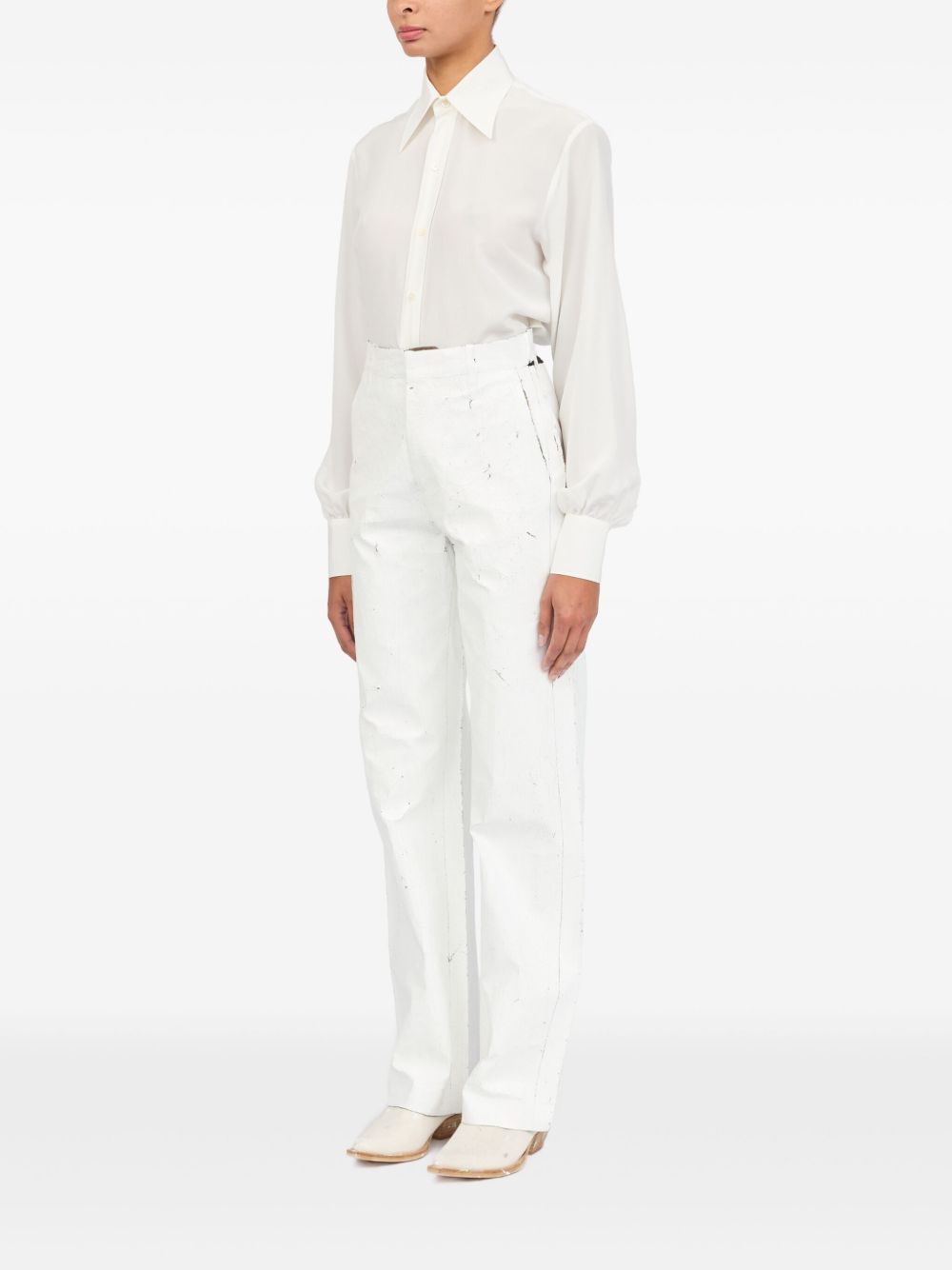 MM6 Maison Margiela Wax trousers White